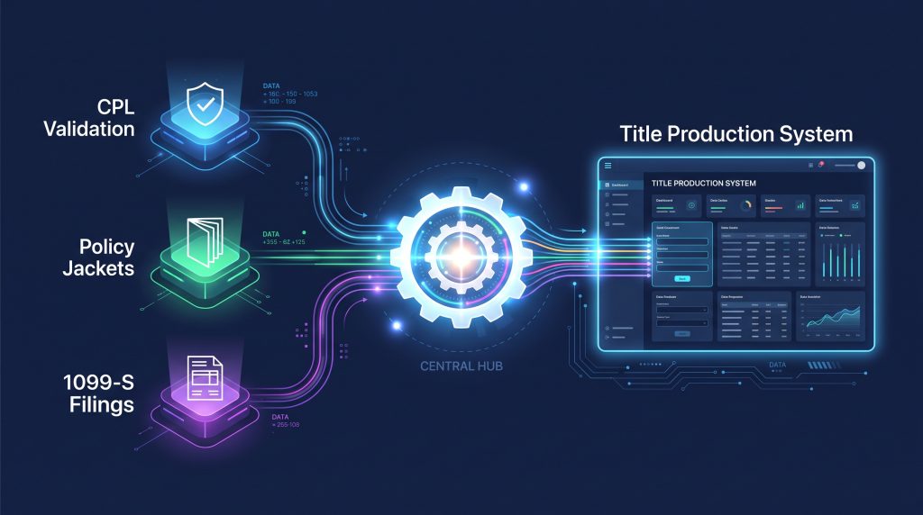 In-body graphic showing automated regulatory reporting integration across CPL, jacket, and tax filing modules.